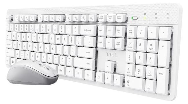 Trust Ody II Stilles kabelloses Maus-Tastatur-Set, weiß 25468