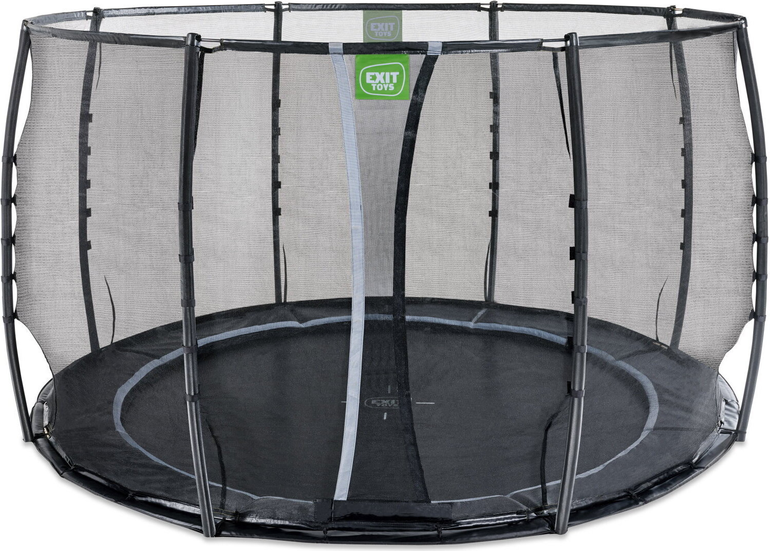 EXIT Dynamická trampolína na úrovni zeme, priemer 305 cm, s bezpečnostnou sieťou – čierna