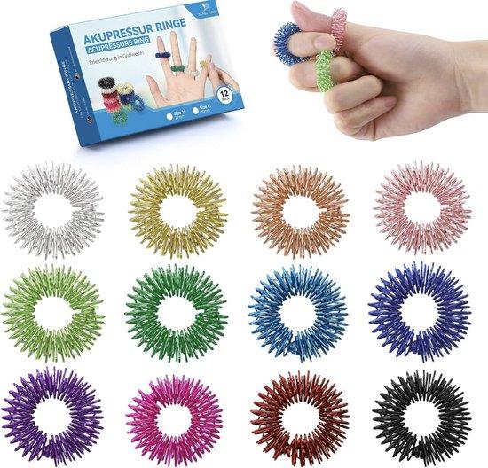 OEM Massage ringen set aus Acupressur-Stahl, 12 Stück, 27 mm, Stress-Relief und Durchblutung. 2026