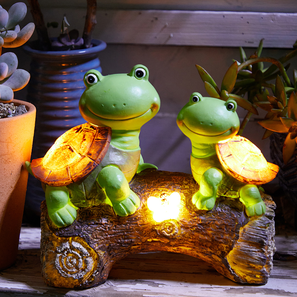 Garden Turtle Figur Schildkröte LED Solarlampe Outdoor Garten Balkon Ornaments 