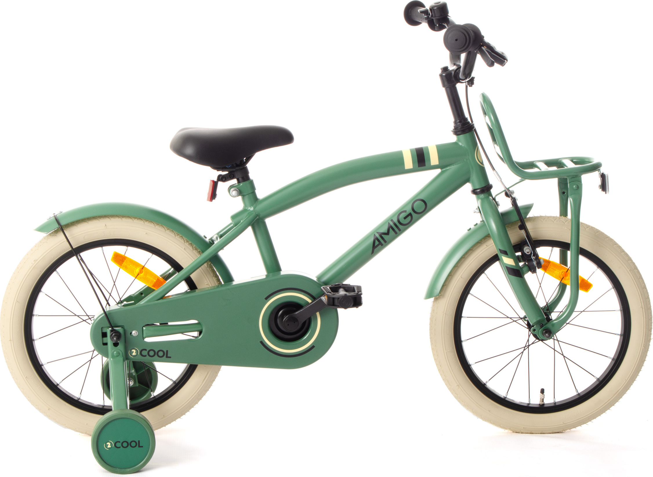 AMIGO Kinderfahrräder Jungen 2Cool 16 Zoll 26 cm Jungen Rücktrittbremse Grün