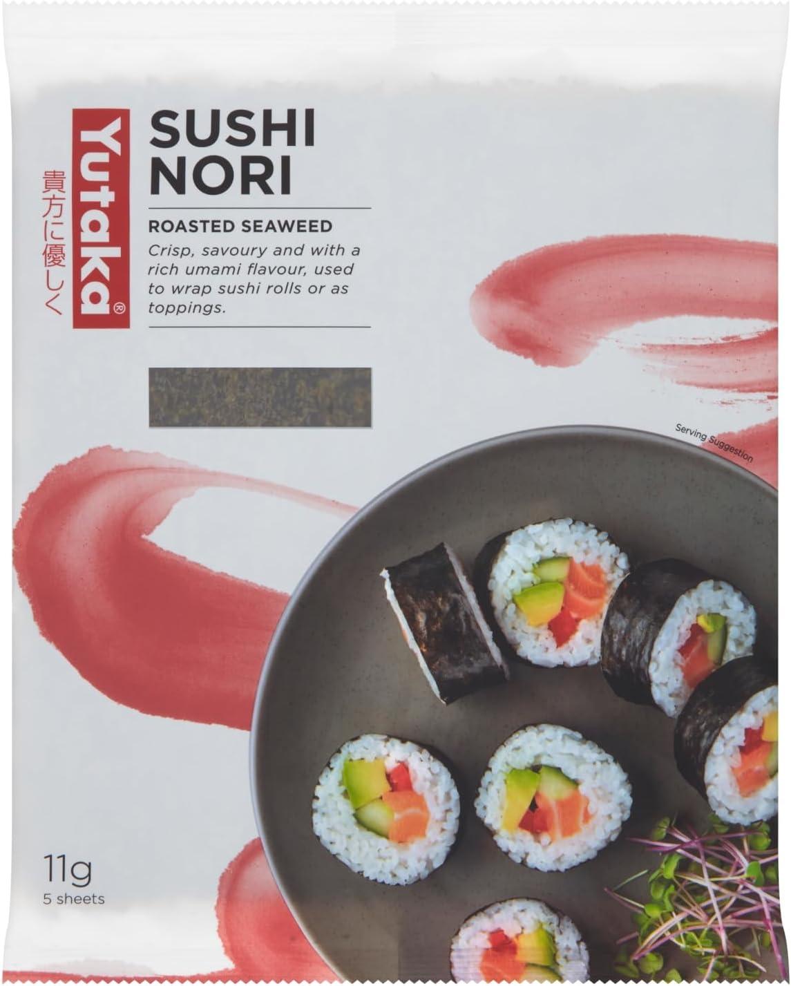Merkloos Sushi Nori Blätter 5 Stück, 11 g, für Sushi, Maki, Onigiri, für Küche