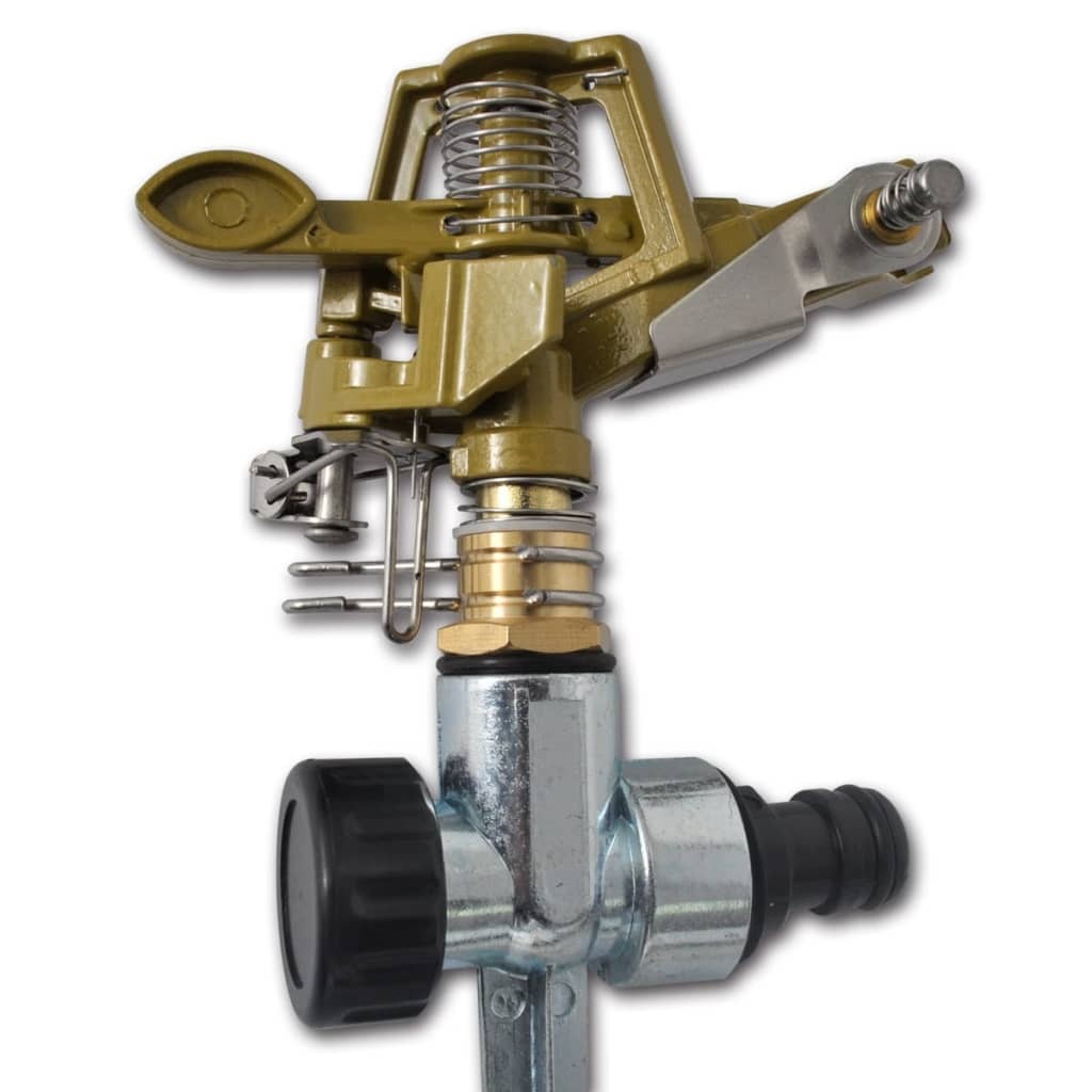 vidaXL Impuls Sprinkler Gartenbewässerung Zink Metallspitzen 40912