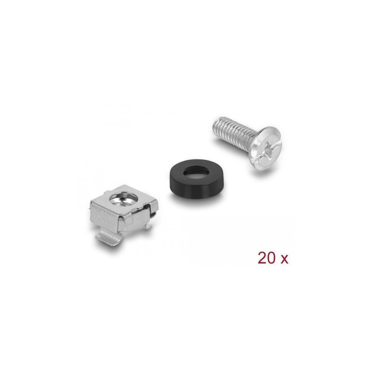 DELOCK 19" Montage Set Rack Montage Schrauben 20 Stk 42420