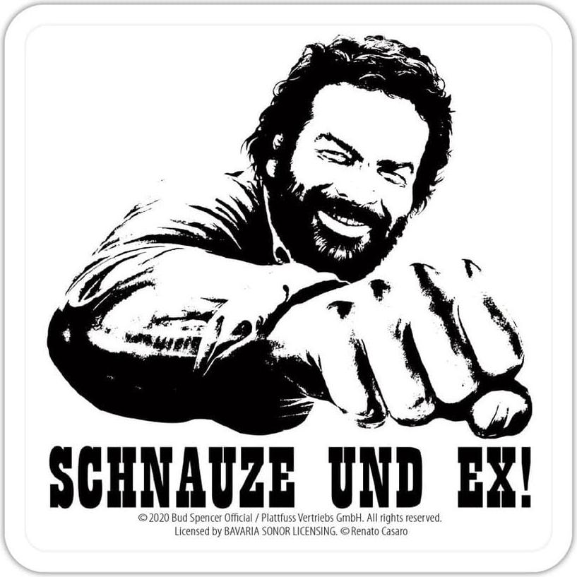 Blechwaren Fabrik Braunschweig Gmbh Bud Spencer Bierdeckel aus Blech Schnauze und Ex 10 x 10 cm 10057