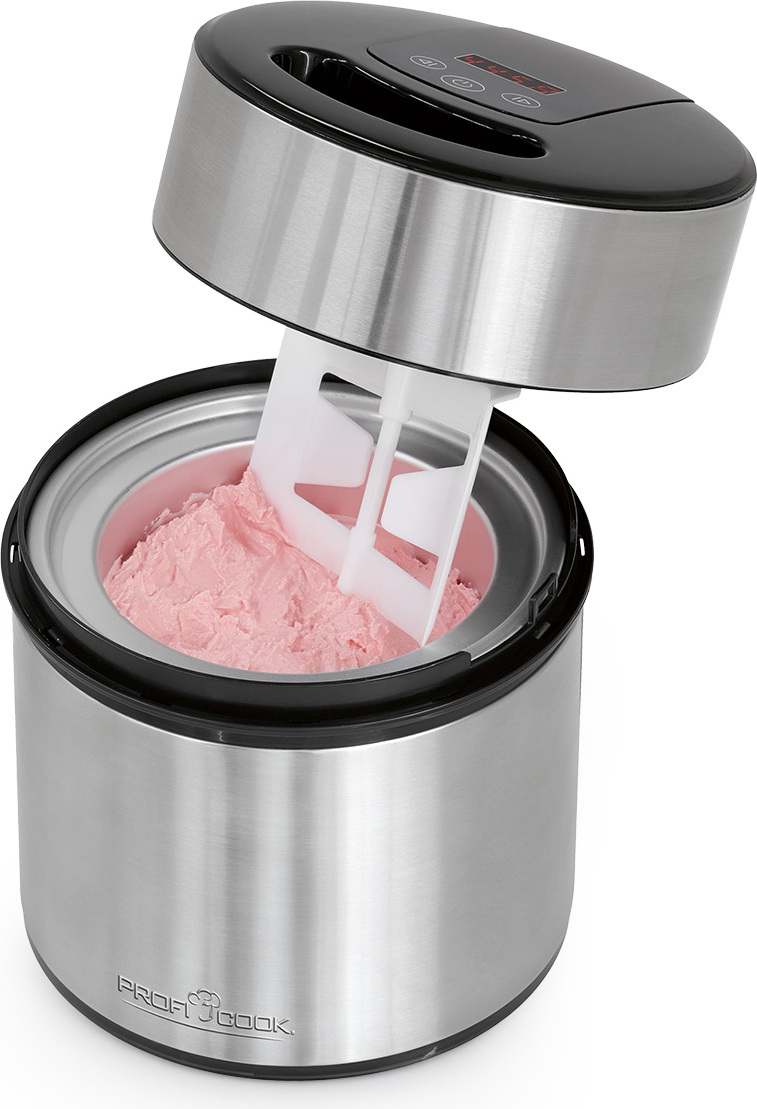 ProfiCook® Eismaschine und Joghurtbereiter | Eis in 20 Min. | bis zu 1800ml Eiscreme | Softeismaschine für Zuhause | mit Timer | Ice Cream Maker für Eis, Frozen Joghurt & Sorbet | PC-ICM 1140 501140