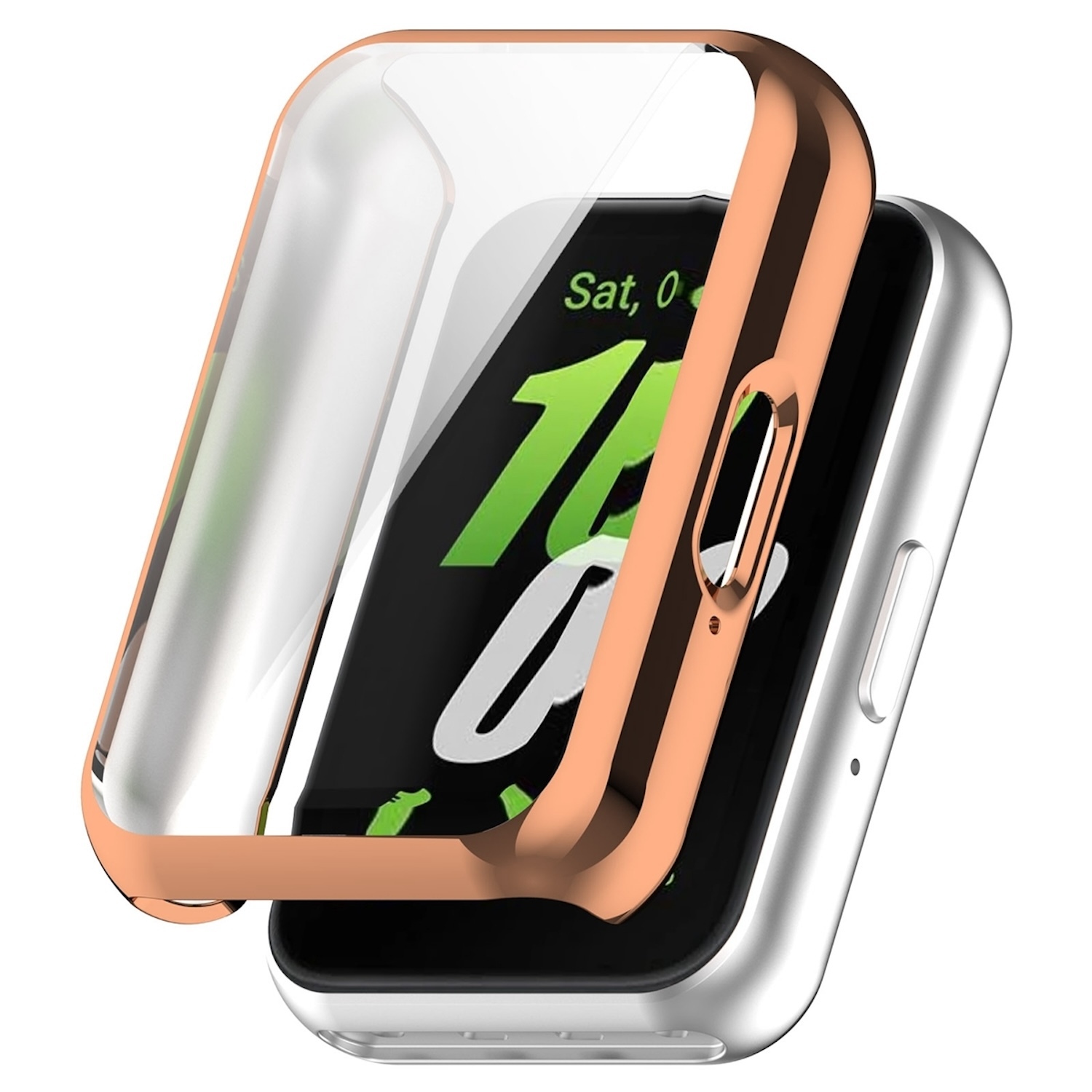 Pre Samsung Galaxy Fit 3 Full Cover TPU Galvanizované puzdro na hodinky Rose Gold