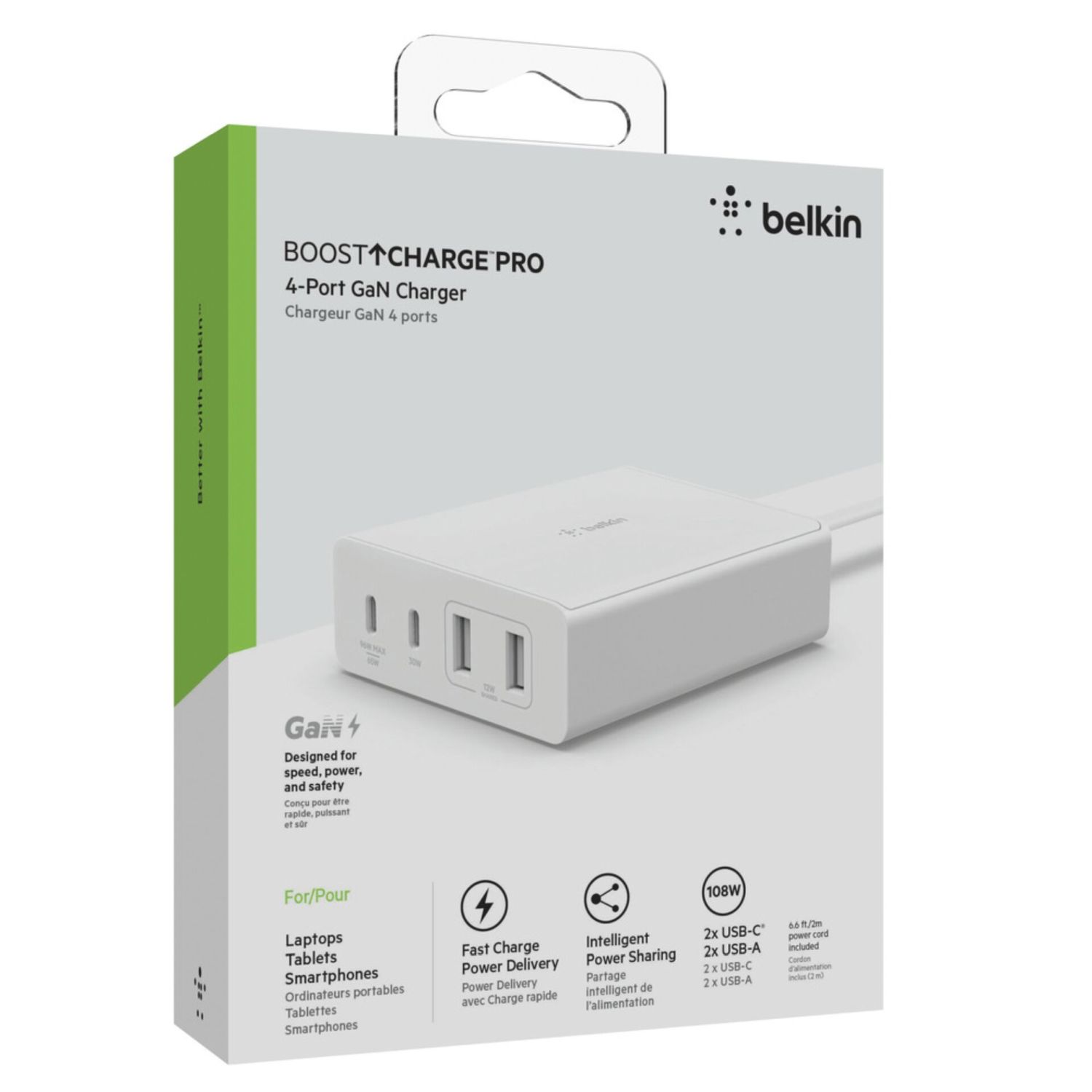 Belkin BOOST↑Charge Pro Dual USB-C Wandladegerät 65W – Weiß