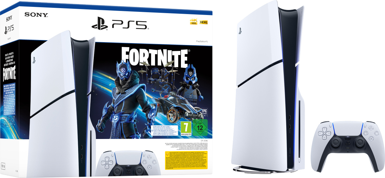 PS5 Konzol 1TB Standard Slim White Cobalt Star Fortnite Bundle ITA  Sony Computer Ent.