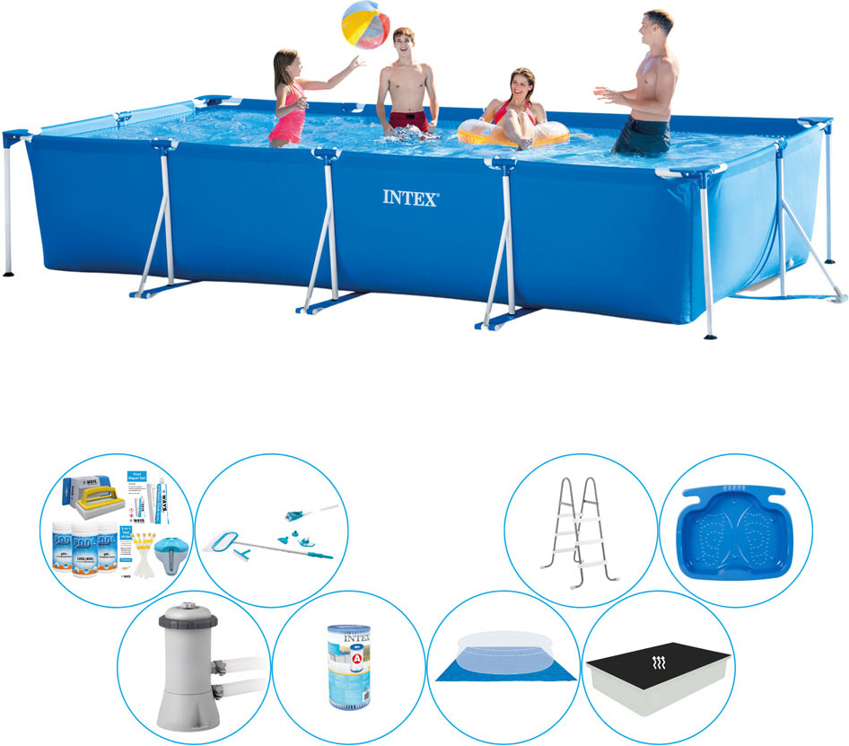Rámový bazén Intex Rovný 450x220x84 cm - Deluxe Pool Deal