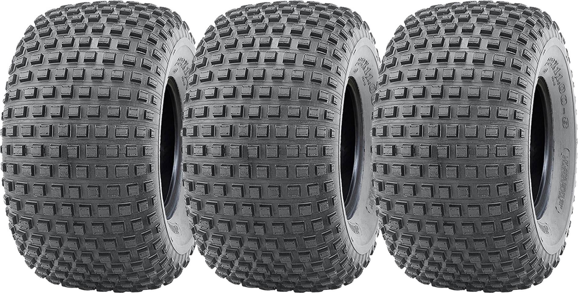 22x11.00-8 Knobby ATV pneumatiky Quad 6ply Wanda P323 E-Marked Road Legal (sada 3)