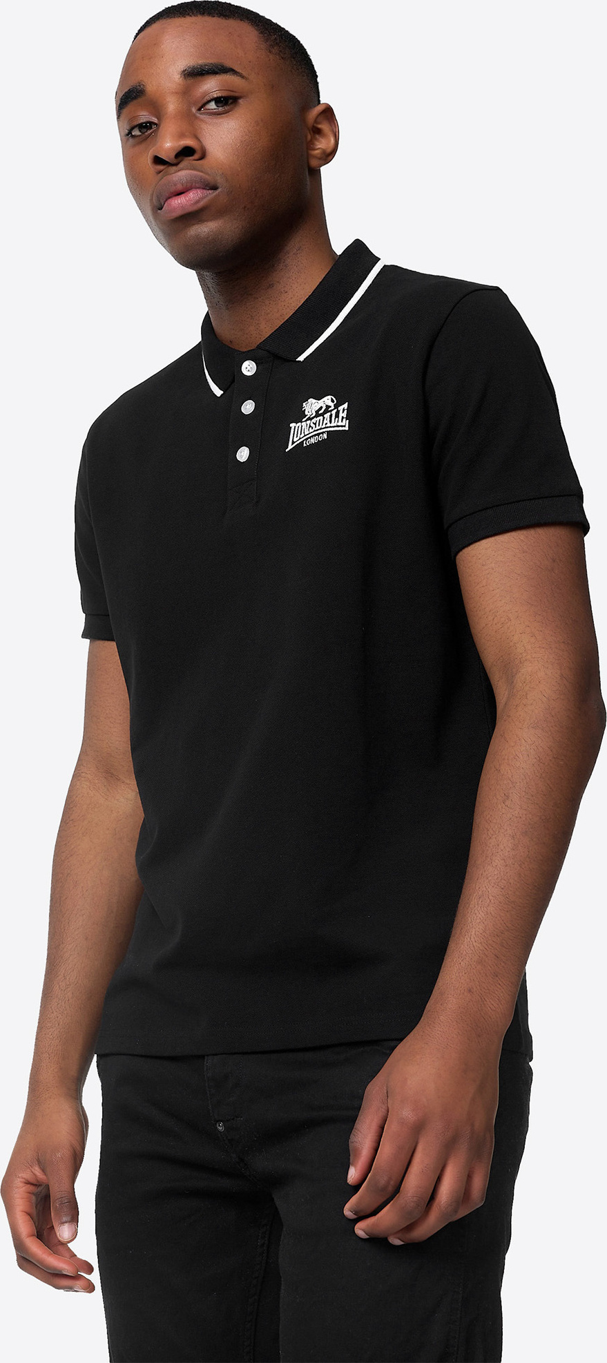 Herren Poloshirt normale Passform BALLYGALLEY Black/White 3XL Lonsdale 117349