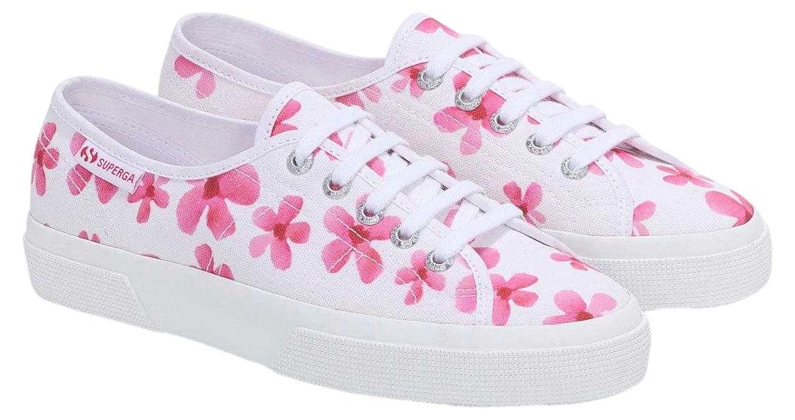 Superga - "3750 Leggera" Blumen Sneaker für Damen SP500 (38 EU) (Weiß/Pink) UTSP500