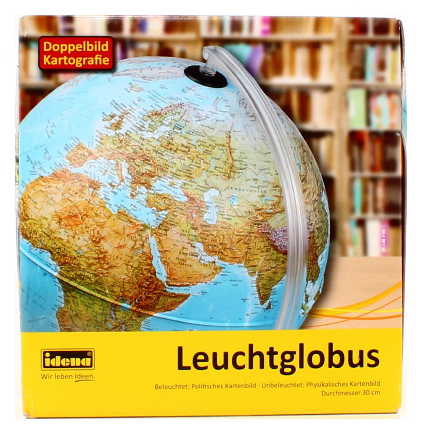 Globus Weltkarte Leuchte NEUWARE Leuchtglobus 30 cm mit LED Idena 569902 