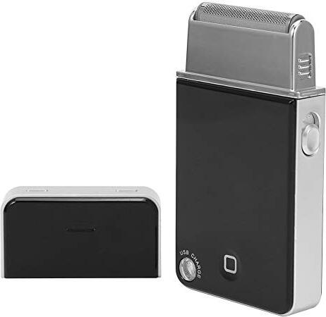 Vodotesný holiaci strojček, elektrický pánsky holiaci strojček s USB dobíjaním, ultra tenký strojček na presné holenie bokombrady, čierny