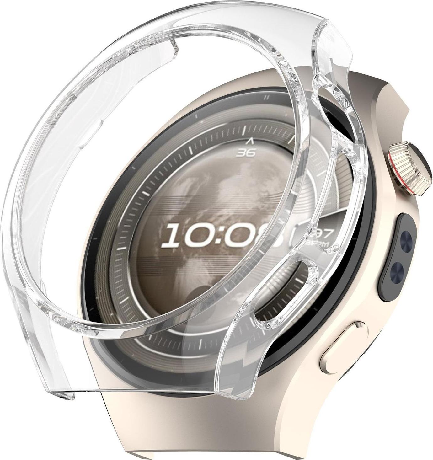 Pre Huawei Watch 5 46mm plastové Smart Watch ochranné puzdro kryt Transparent