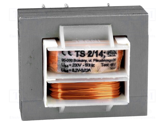 TNE 1x Transformator: Netz 2VA 0,22A 230VAC 8,2V Ausg: TS 2/14 Transformatoren mit B _1GH_TS2/14