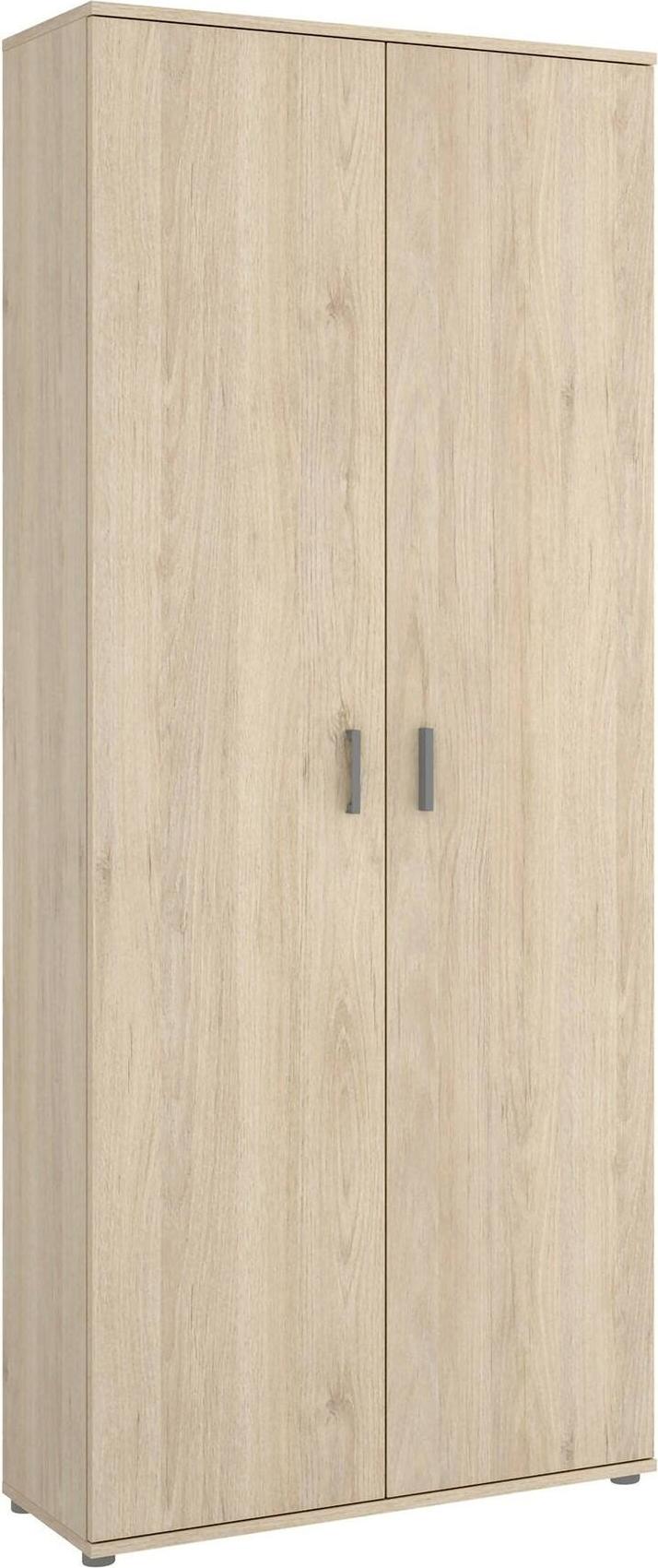 Dmora Mehrzweckschrank 2 Türen 78x190 cm Braun, 3 Regale