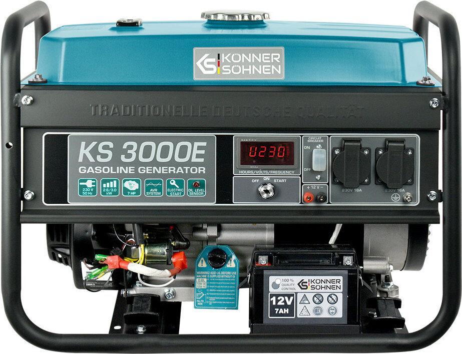 KS 3000E Elektrocentrála Benzínová núdzová elektrocentrála 3000 Watt s elektrickým štartovaním