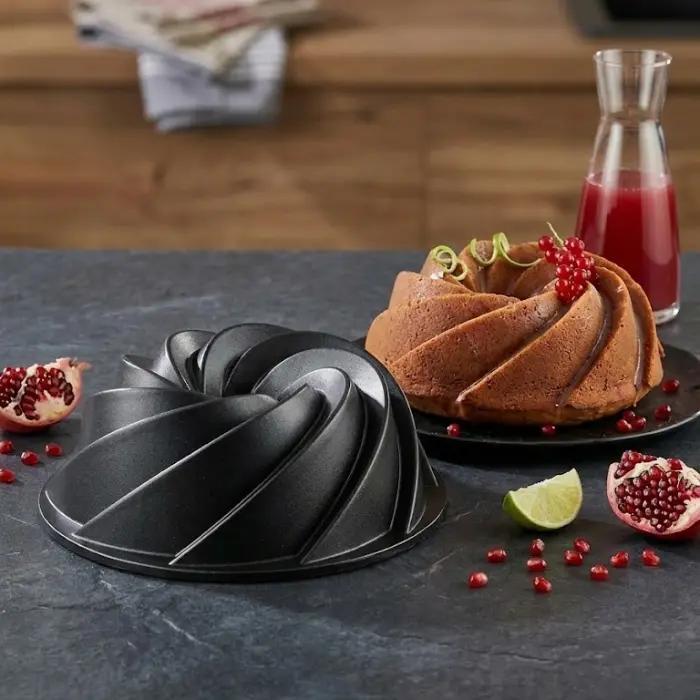 Mutfio Wind Rose Kuchenform schwarz 26 cm, gleichmäßiges Backen WIN-124