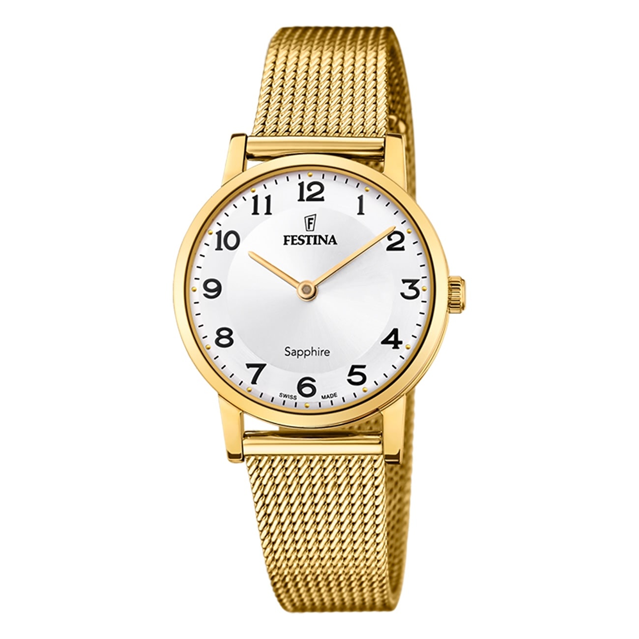 Festina dámske hodinky z nehrdzavejúcej ocele zlaté Festina Swiss made náramkové hodinky UF20023/5