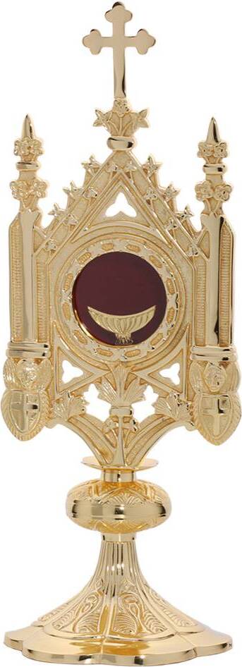 NKlaus 1628 Reliquiar Reliquie Monstranz Hausaltar Vergoldet Rund 46cm Neu