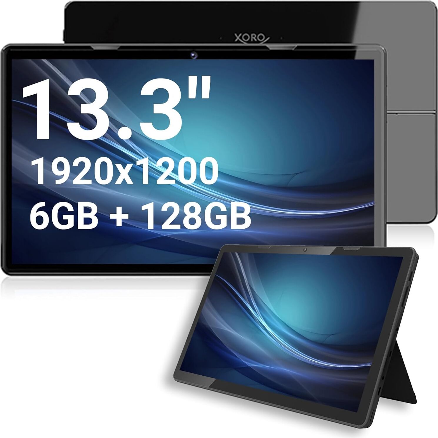 13.3 Zoll Xoro MegaPAD 1333 Pro Tablet PC FullHD IPS Display, Android 13, 10.000 mAh Akku, 2.0GHz 64Bit OctaCore CPU, 6GB RAM, 128GB Flash, 5G