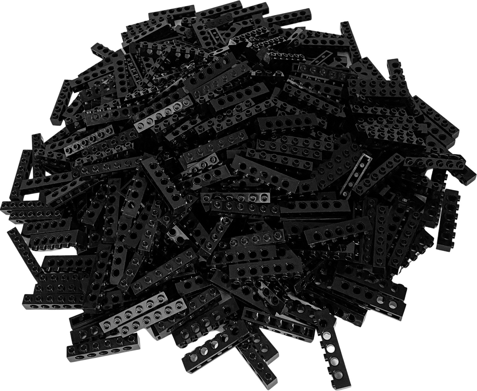 200x kocka LEGO Technic 1x6, cierna