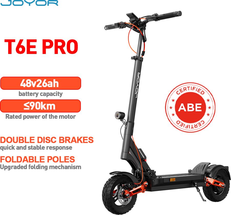 JOYOR T6E PRO E-Scooter mit ABE, 500W Motor, 48V 26Ah Akku, bis 90 km
