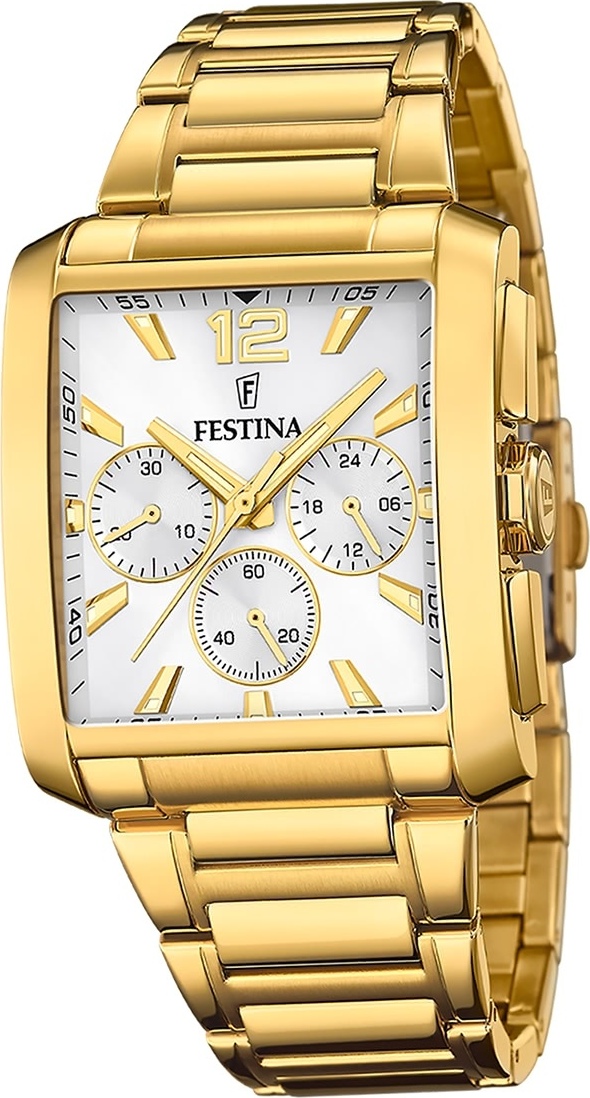 Pánske hodinky Festina z nehrdzavejúcej ocele a zlata Timeless Chronograph náramkové hodinky D2UF20638/1