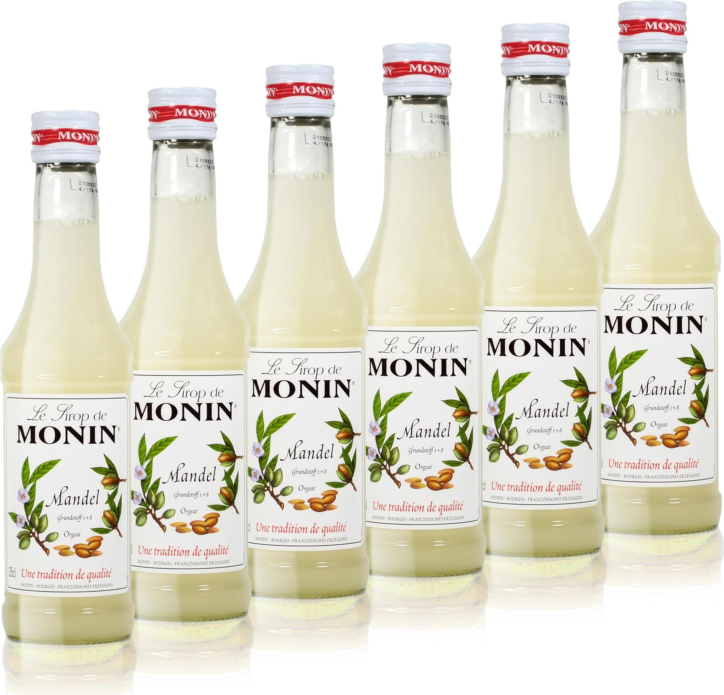6x Monin Mandel Sirup, 250 ml Flasche