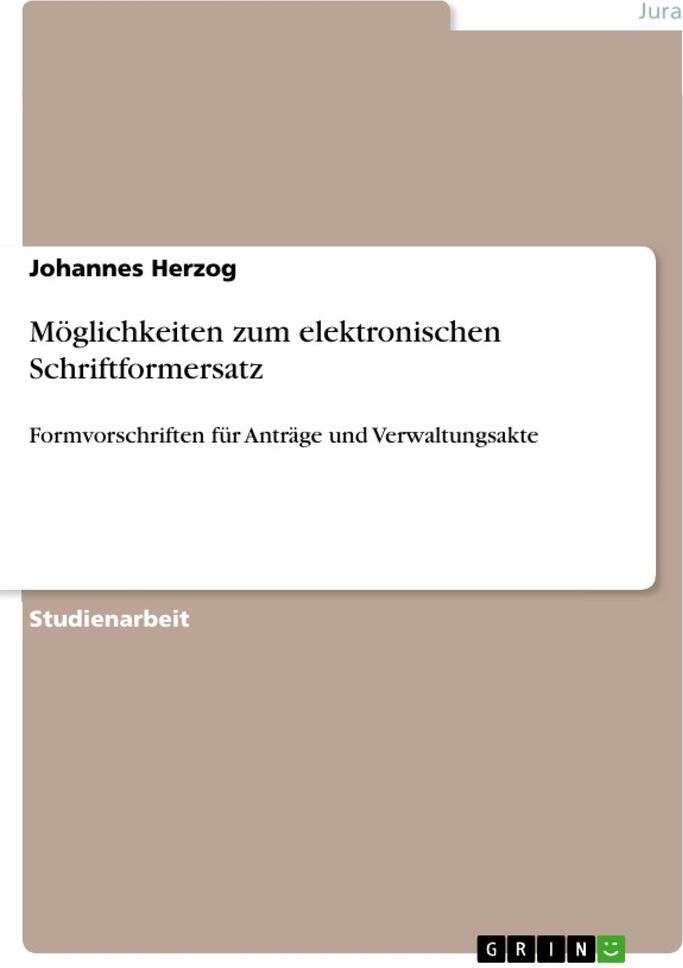 Sonstige Verlage Möglichkeiten zum elektronischen Schriftformersatz