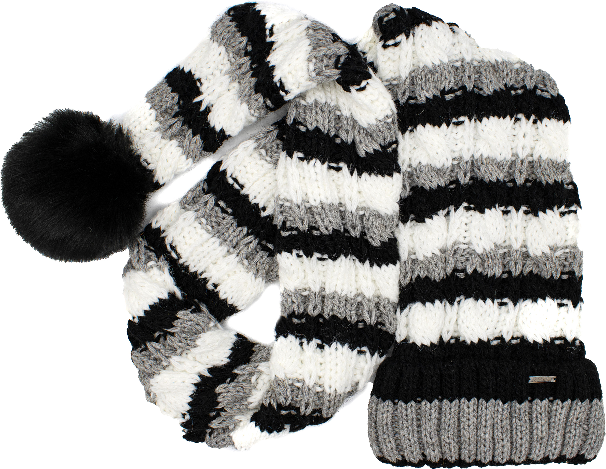 XXL Beanie Mit Fellbommel & Fleece-Futter – Extra Lange Pudelmütze, Auch Als Schal Nutzbar