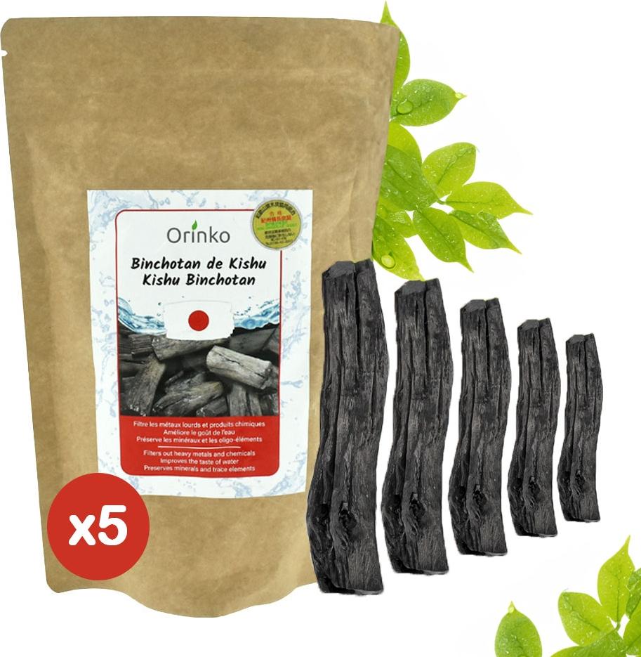 Orinko Japanische Binchotan-Aktivkohlestäbchen Wasserfilter (5St.) AC-BIN5X