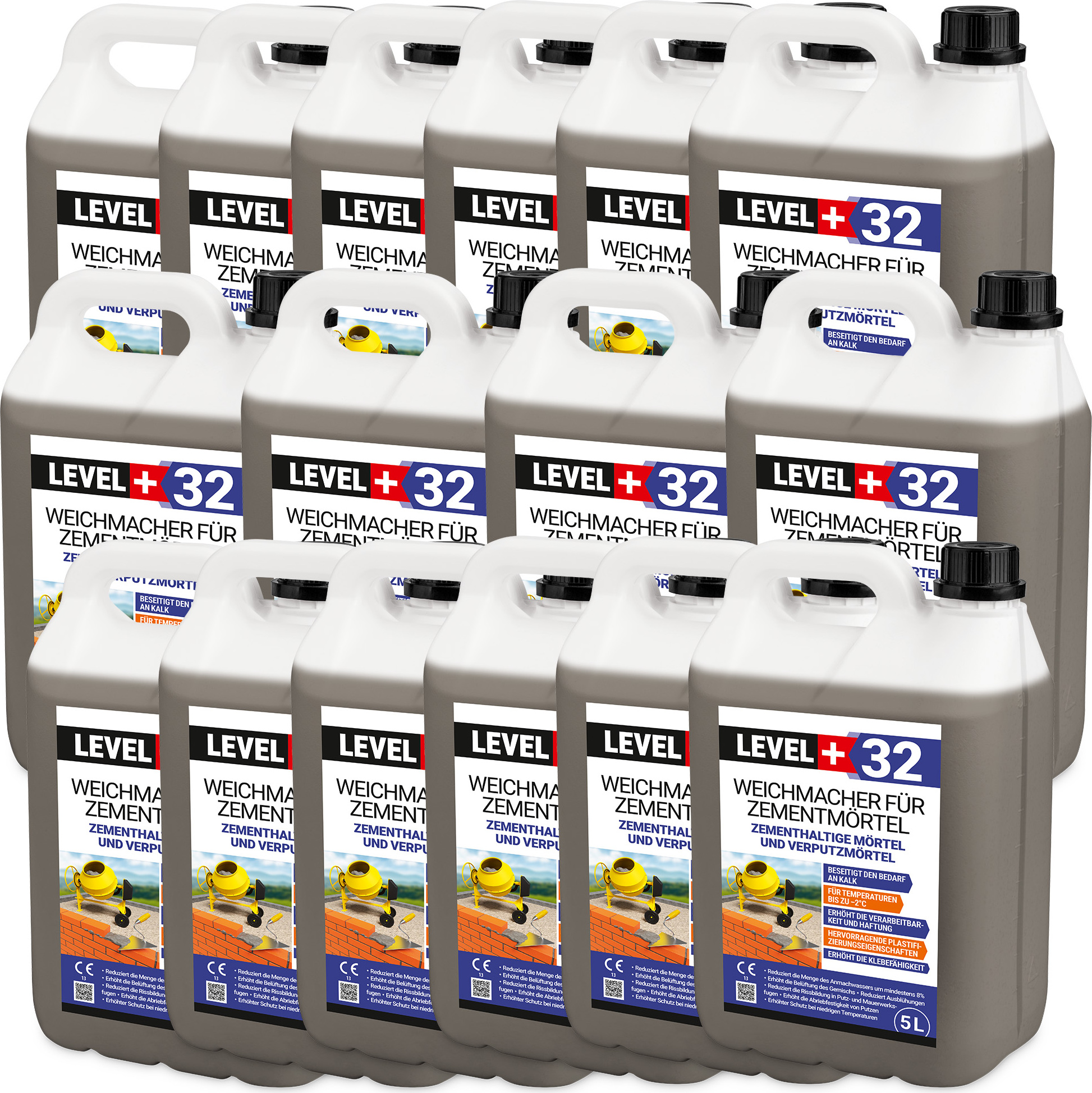 Hangato GmbH Weichmacher für Mörtel 80L, ersetzt Kalk in Mauer- und Putzmörteln, Plastifizierer für Zementmörtel und Putz RM32 RM32_80