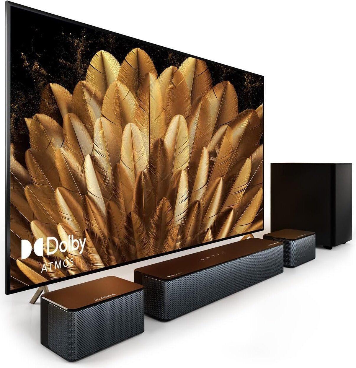 ULTIMEA Soundbar Dolby Atmos 5.1 so subwooferom, 3D priestorový TV reproduktor pre domáce kino s nastaviteľnými basmi, Poseidon D60