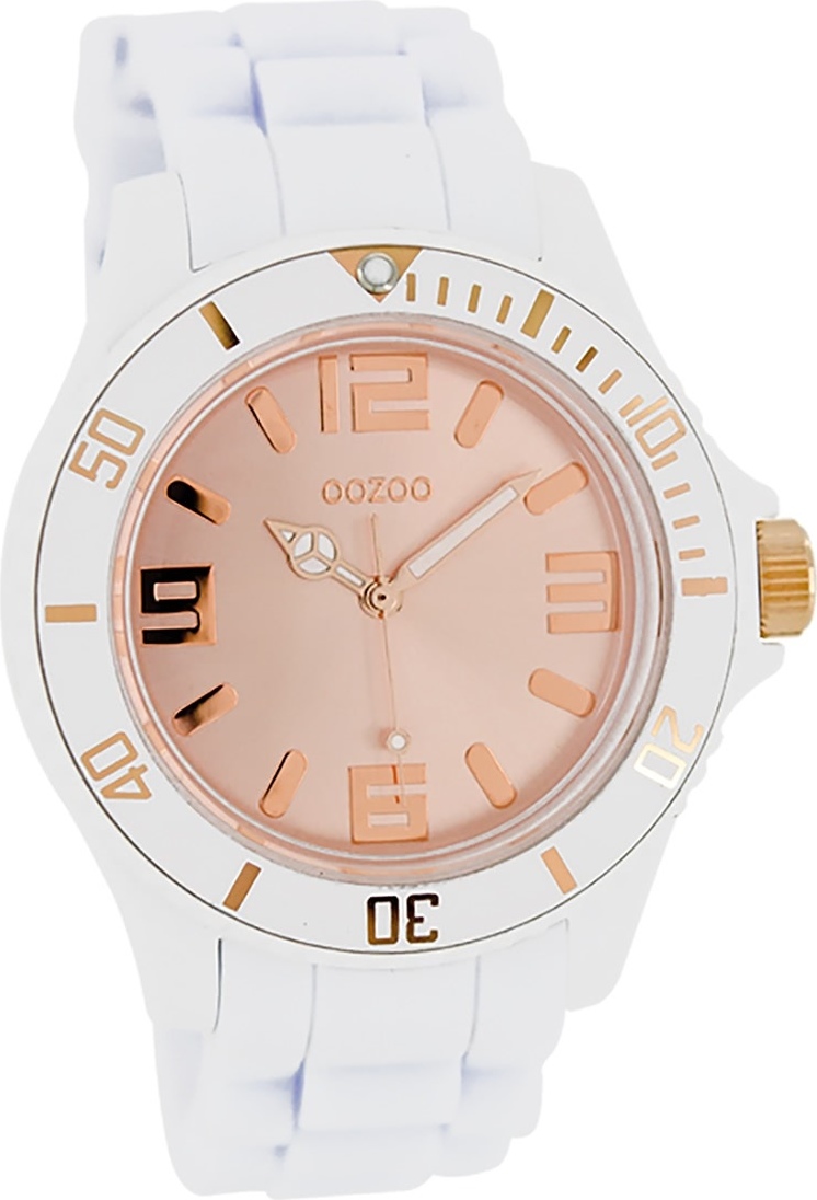 Oozoo dámske náramkové hodinky Vintage Series analógové silikónové biele D2UOC5064A
