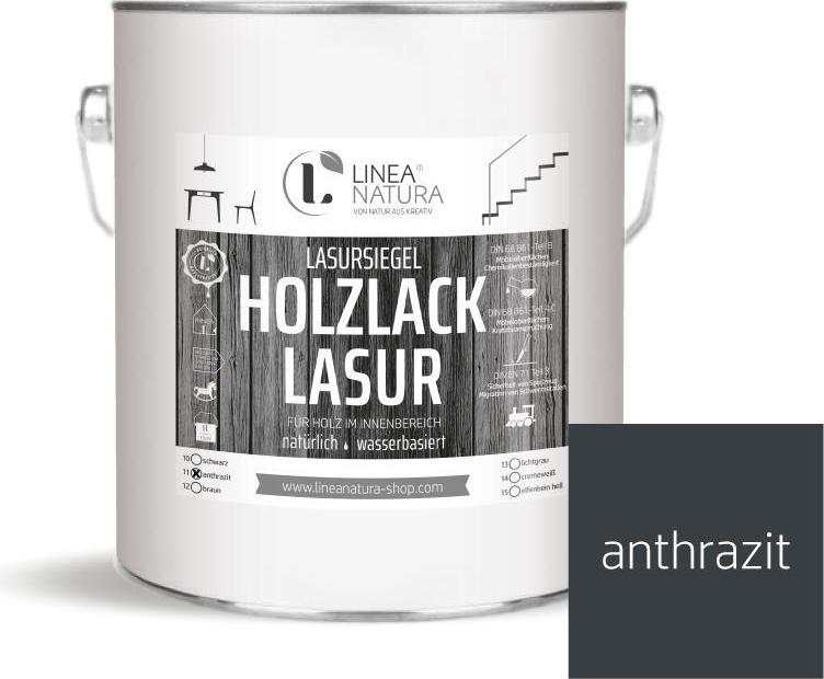 Linea Natura Holzlack Lasur | Möbel | Parkett u.- Treppen im Innenbereich 2,5 L anthrazit