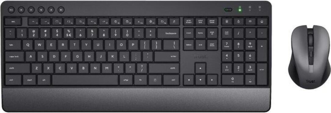 Tastatur mit Maus Trust Trezo Schwarz Qwerty Spanisch 24531