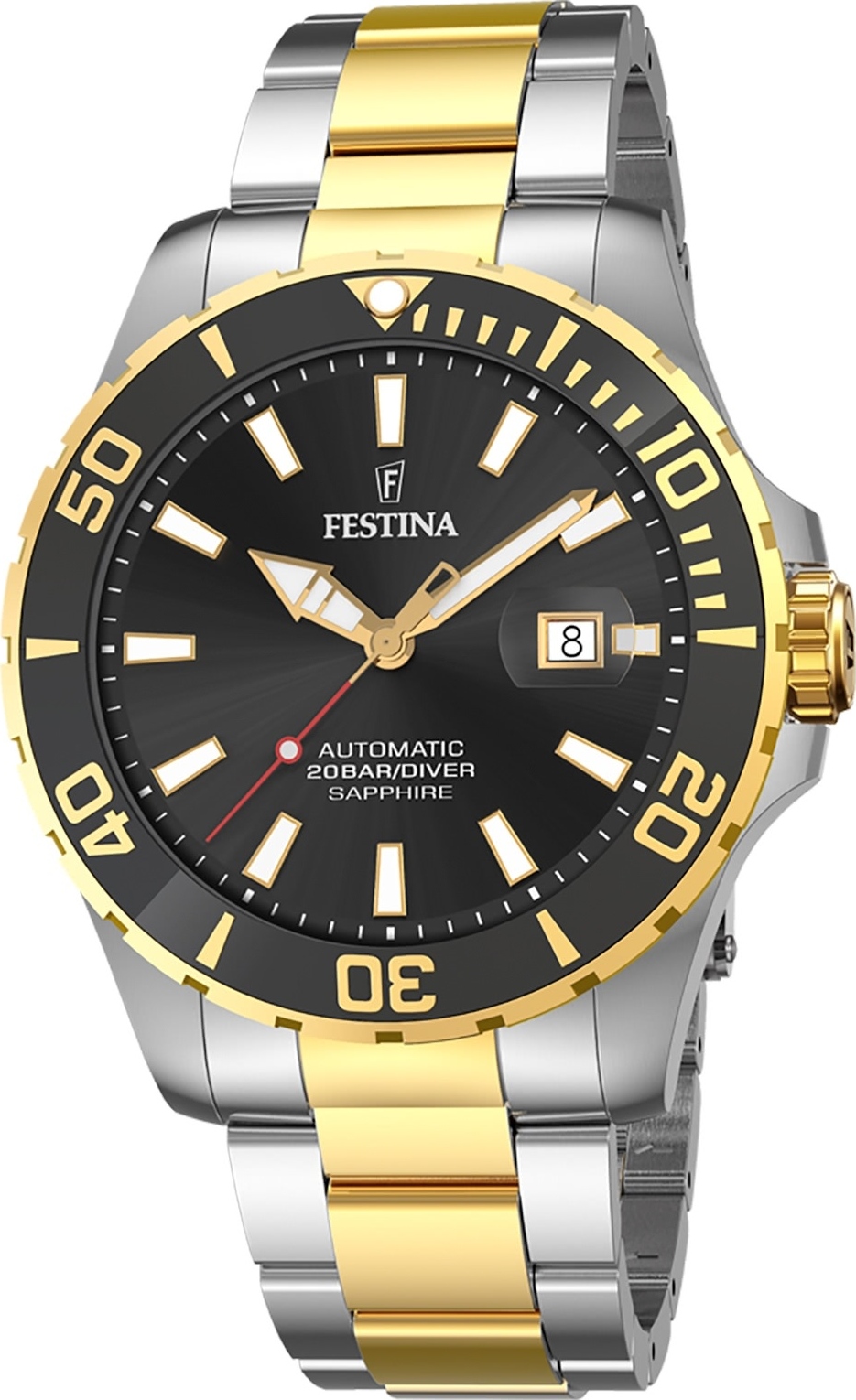 Pánske náramkové hodinky Festina z nehrdzavejúcej ocele strieborné zlaté Elegant D2UF20532/2