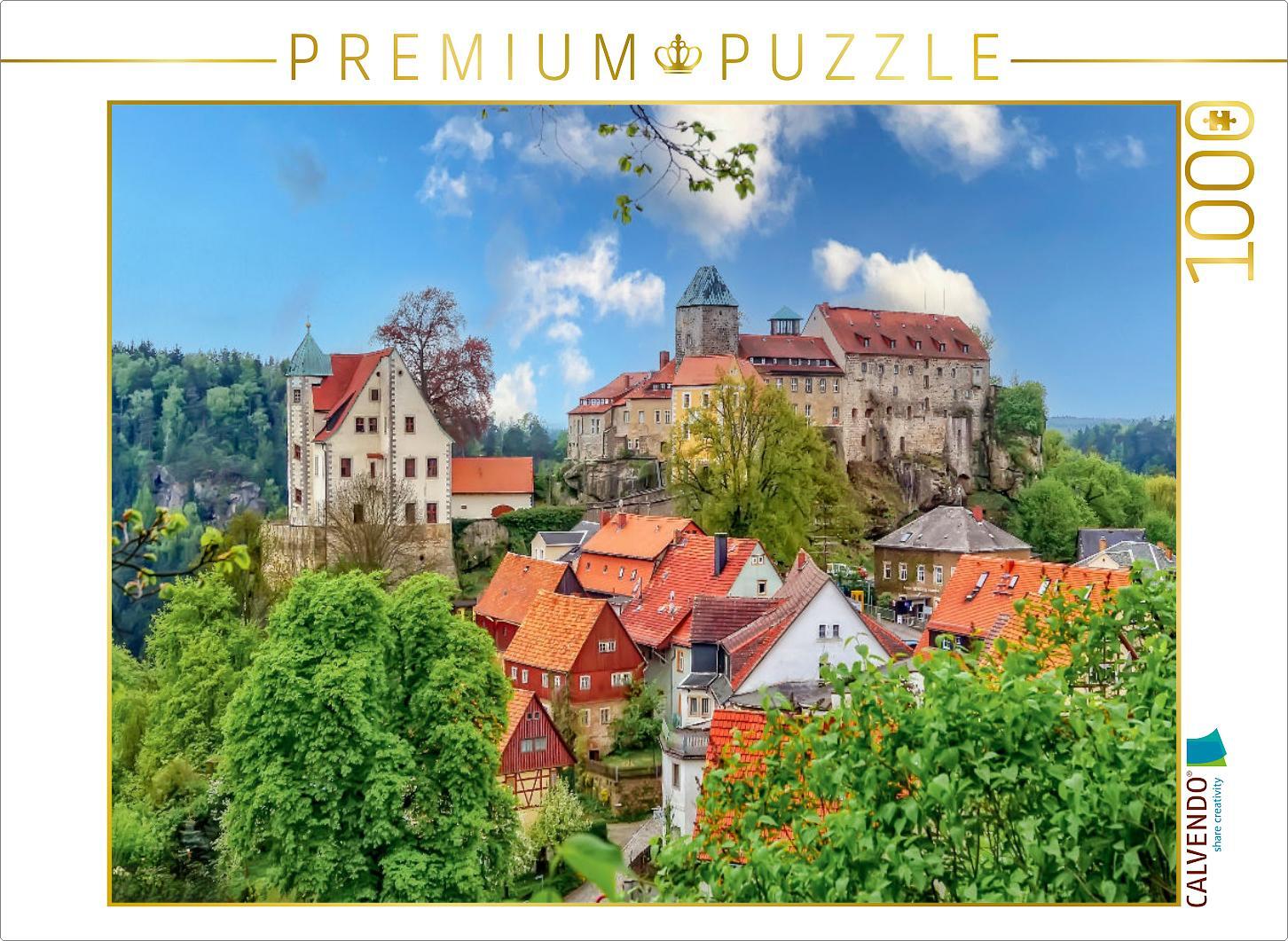 CALVENDO Puzzle Burg Hohnstein in der Sächsischen Schweiz | 1000 Teile Lege-Größe 64x48cm Foto-Puzzle für glückliche Stunden