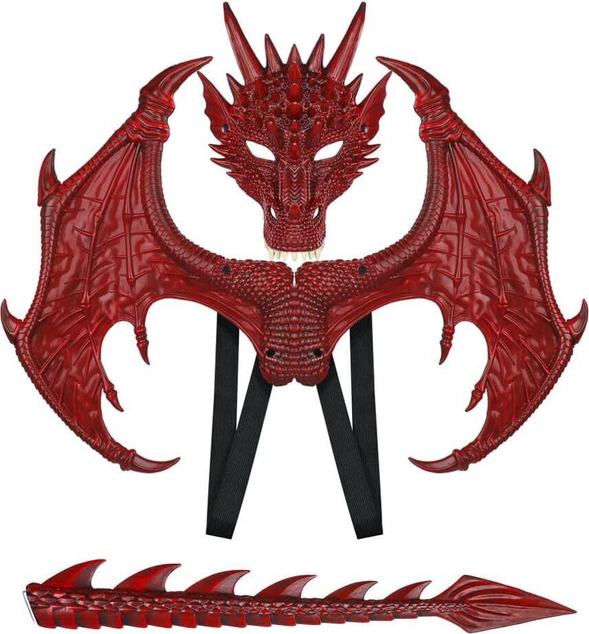 3D Drachen Maske Halloween - Halbgesicht Cosplay Maske Für Erwachsene & Kinder