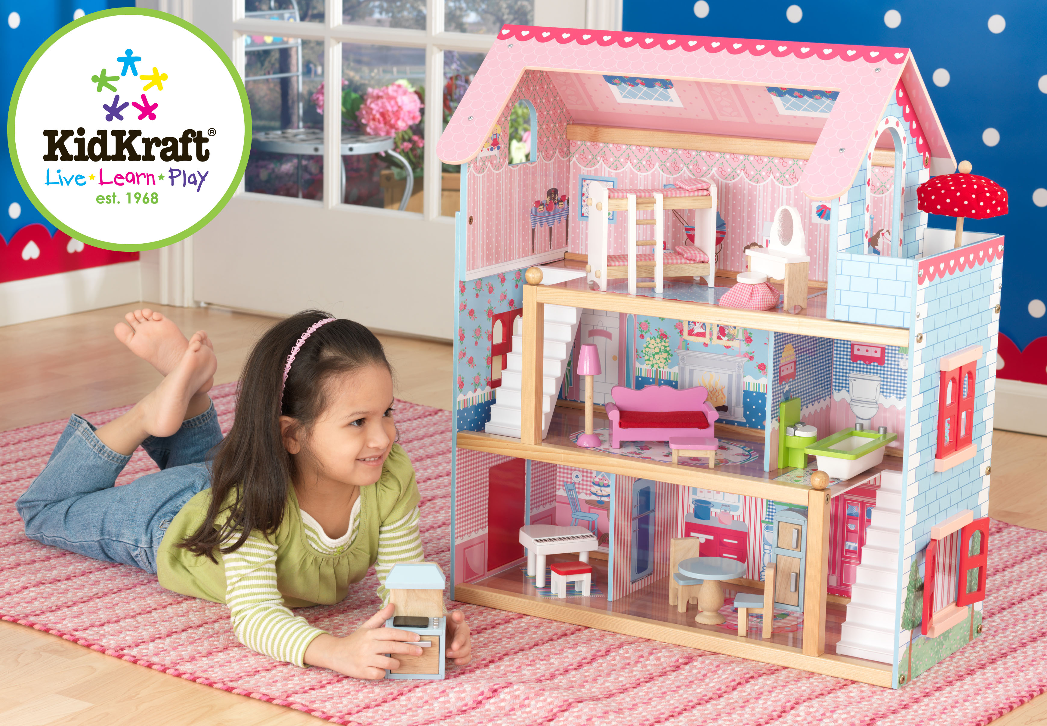 KidKraft Puppenhaus Chelsea inkl. 17 Möbelstücken; 65054