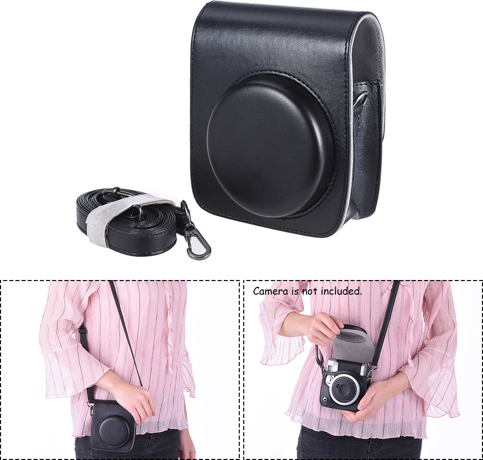 Ochranný puzdro na fotoaparát zPolyuretáns popruhom pre fotoaparát Fujifilm Instax Mini 90 na okamžité fotografie