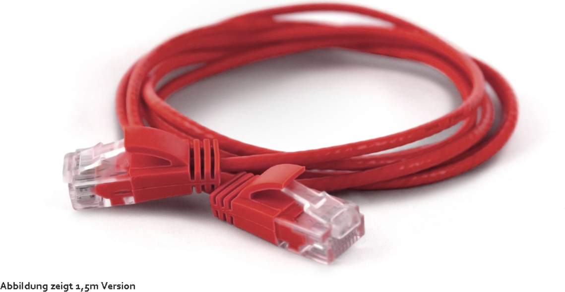 Wantec 7267, 0,1 m, Cat6a, U/UTP (UTP), RJ-45, RJ-45, Rot
