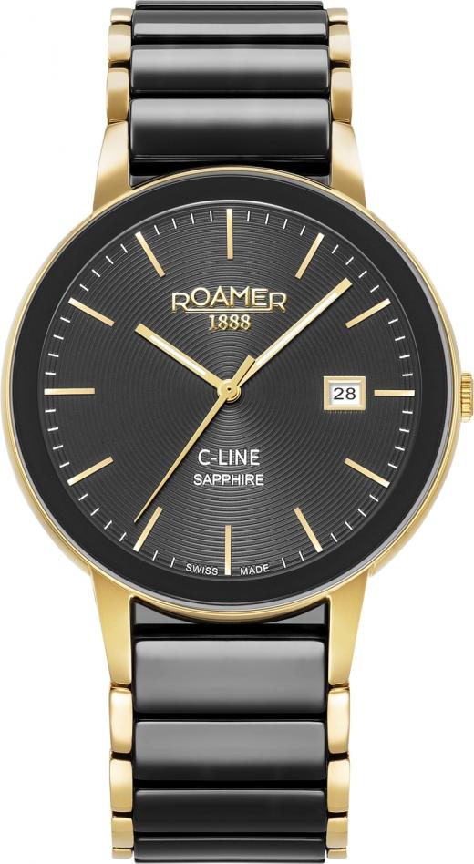 Damen- und Herrenuhr ROAMER 997833 48 85 20 in klassischem, schmuckvollem Gold.