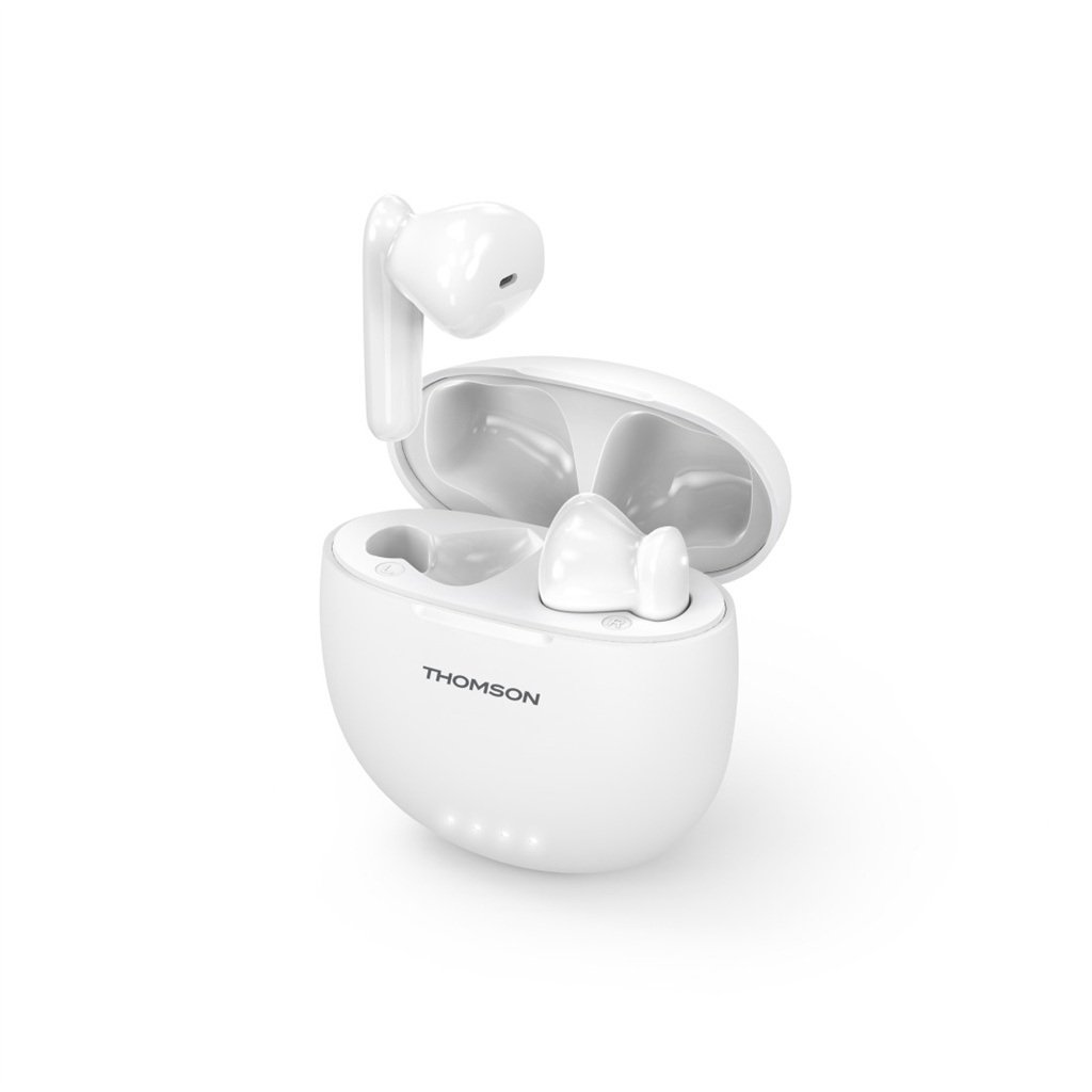 Thomson Bluetooth slúchadlá WEAR77032, kôstky, nabíjacie puzdro, biele
