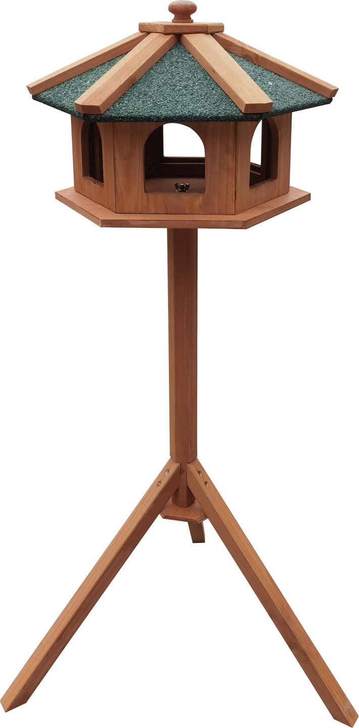 Mangiatoia Per Uccelli Su Treppiedi Relaxdays | Casetta In Legno Con Tetto Verde | Resistente Alle Intemperie | 139x70x60 Cm
