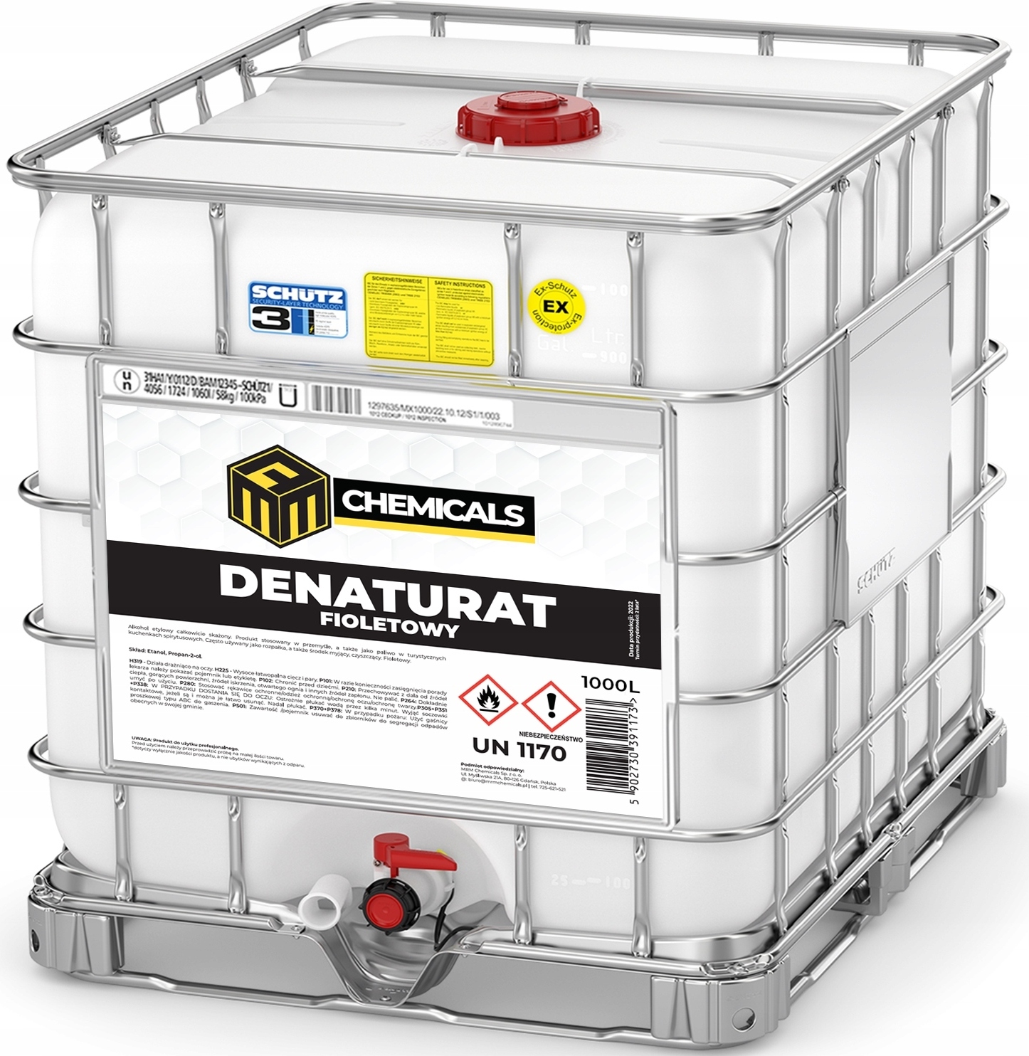 MRM-Chemicals MRM Chemicals Denaturierter Violett Ethylalkohol 1000L-Entfetter für Anzündholz