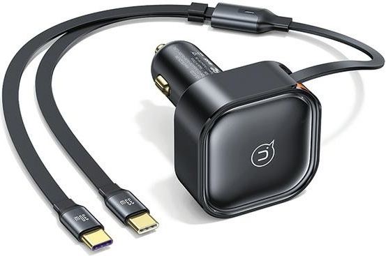 Usams Lad. Sám. S Navíjacím Káblom 2Xusb-C C41 Pd 30W Fast Charge Čierna/Čierna Cc220Cc01 (Us-Cc220)